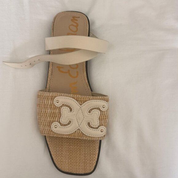 Sam Edelman IIsie Sandals Size 9 Raffia Leather Ankle Strap - Picture 2 of 8